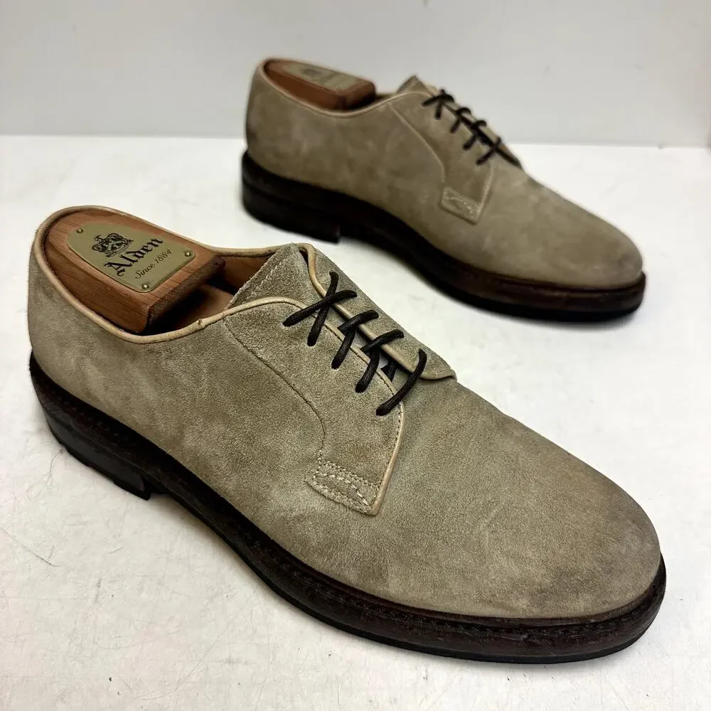 VGUC Ralph Lauren Purple Label Tan Suede Derby Ridgeway Sole Made in Italy 8 D